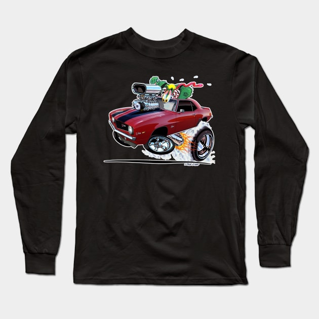 Z RATED 69 Camaro RED Long Sleeve T-Shirt by vincecrain